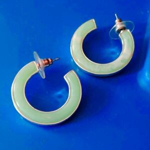 Very Pretty Pastel Green Pierced Hoo Earrings  St. Patrick Day, Easter Christmas